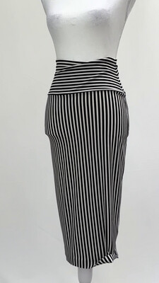 Norma Kamali, Cream/Black Stripe Skirt, Size XS
