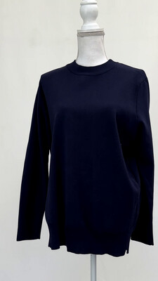 C&M Camilla and Marc, Navy Viscose Crepe Knit L/Slv Sweater, Size M/L