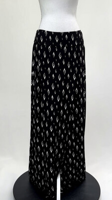 Sass & Bide, Black/White Diamond Print Wrap Long Skirt, Size 10