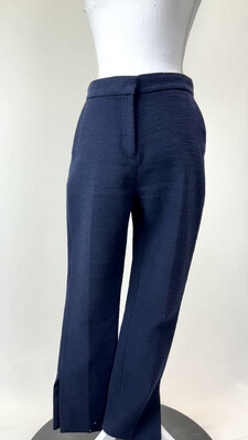 Camilla and Marc, Navy Textured Slit Ankle Pants, Size 10
