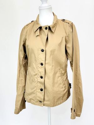 Maison Scotch, Camel Zip Button Up Collared Jacket W/Tab Epaulette Details, Size 2
