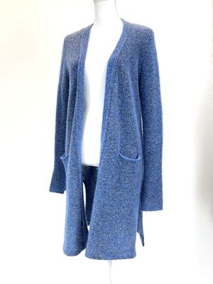 a.h.anna hoffman, Blue Marle Pkt Wool/Mohair Blend Longline  Cardigan, Size S