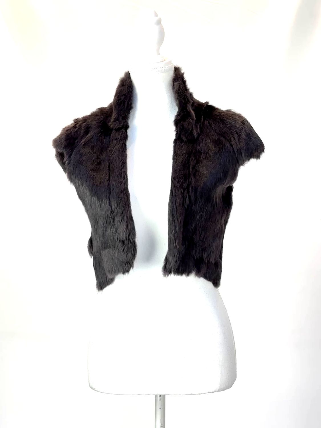 rockchic sydney, Brown Rabbit Fur Crop Cap Slv Bolero Jacket, Size 8