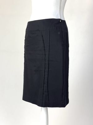 Versace Jeans Couture, Black Pleat In Seam Panelled  Skirt (Has Matching Jacket), Size 42