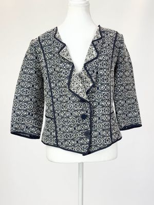 Loobies, Navy/Cream Brocade Jacket, Size 10