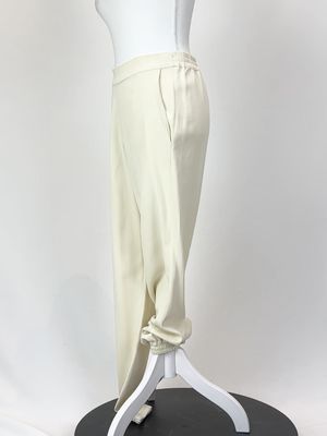 Asceno, Butter Elasticated Waist + Ankle Str Viscose   Pants, Size S