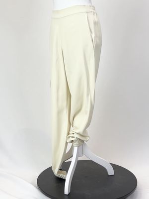Asceno, Butter Elasticated Waist + Ankle Str Viscose   Pants, Size S