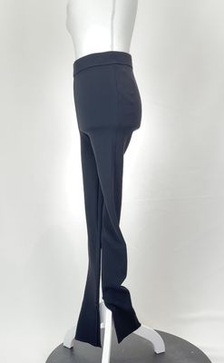 Camilla and Marc, Black Viscose Crepe Knit Slit Ankle Slim Pants, Size S