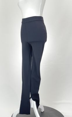 Camilla and Marc, Black Viscose Crepe Knit Slit Ankle Slim Pants, Size S