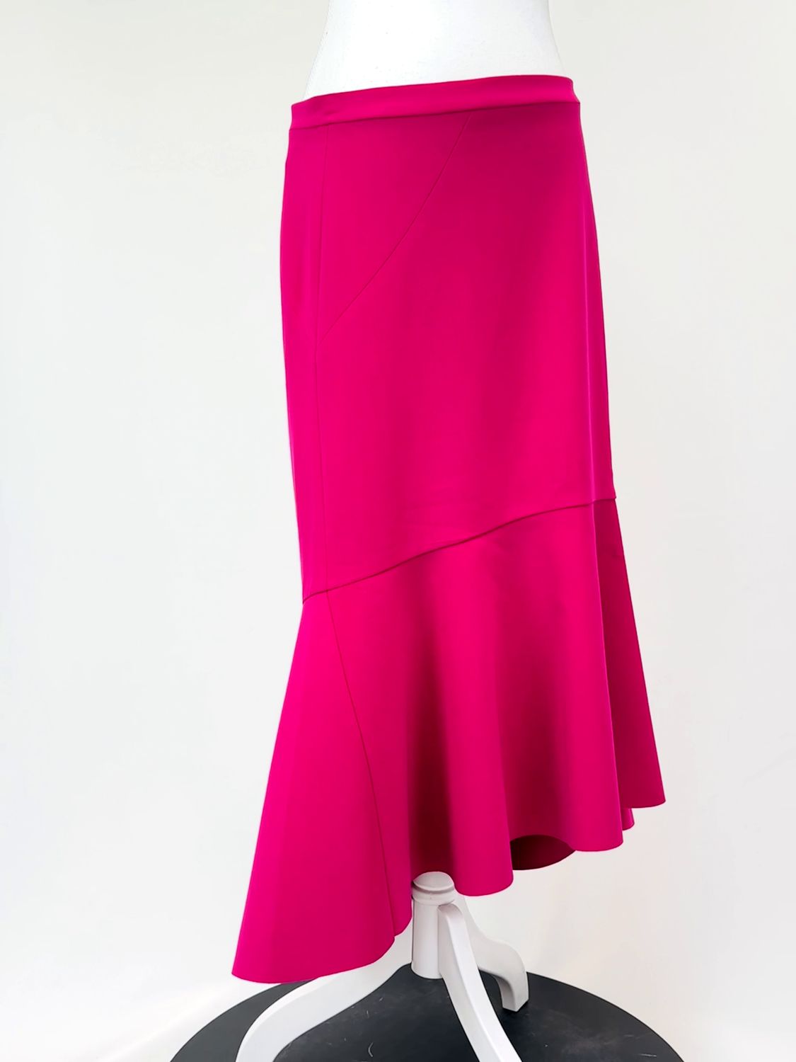 Rebecca Vallance, Magenta Fluted Hem Midi Skirt, Size 12