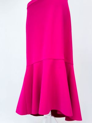 Rebecca Vallance, Magenta Fluted Hem Midi Skirt, Size 12