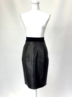 Scanlan Theodore, Black Embossed Rib Waist Zip Front Skirt , Size 10
