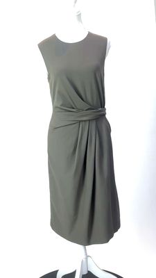 Perri Cutten, Taupe Drape Pleat Waist S/Less Dress , Size 8