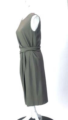 Perri Cutten, Taupe Drape Pleat Waist S/Less Dress , Size 8