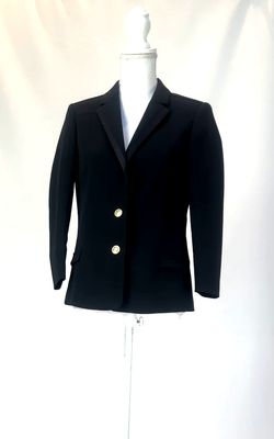 Just Cavalli, Black/Gold Satin Trim Collar Flap Pkt Button-Up Jacket , Size 42