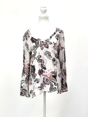 Odd Molly, Blush/Pinks/Multi V-Neck Paisley Print L/Lsv  Top , Size 2