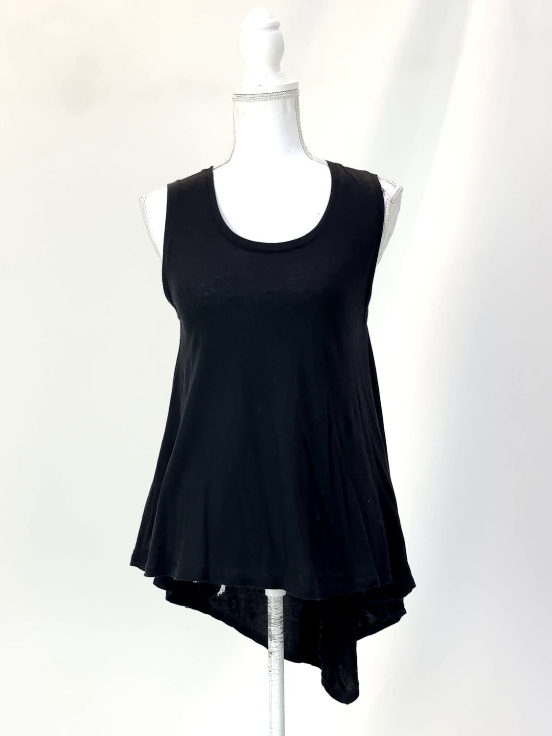 Sass &amp; Bide, Black Asymmetrical Drop Side Hem S/Less Long Top , Size XXS