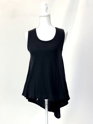 Sass &amp; Bide, Black Asymmetrical Drop Side Hem S/Less Long Top , Size XXS