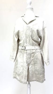 Surplus C of H, Stone Wash Button Front Pkt Belted L/Slv   Playsuit, Size S