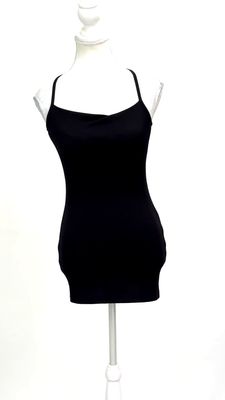 Christopher Esber, Black Rib Curved Back Strap Longline  Singlet, Size 6