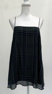 Camilla and Marc, Green/Blue/Pink/White Check Print Lined Strappy  Cami, Size 12