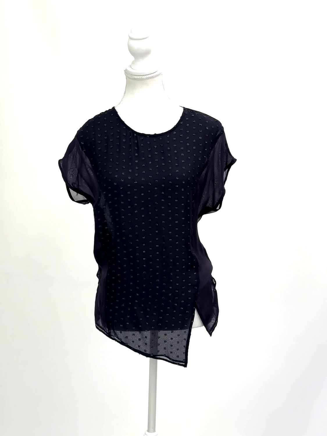 Life with Bird, Midnight  Textured Flock  Front S/Slv Top, Size 1