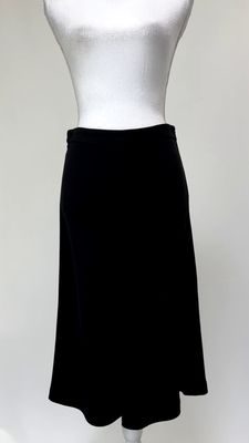 ba&amp;sh, Black Flare Hem Viscose/Wool Blend Midi Skirt, Size 2