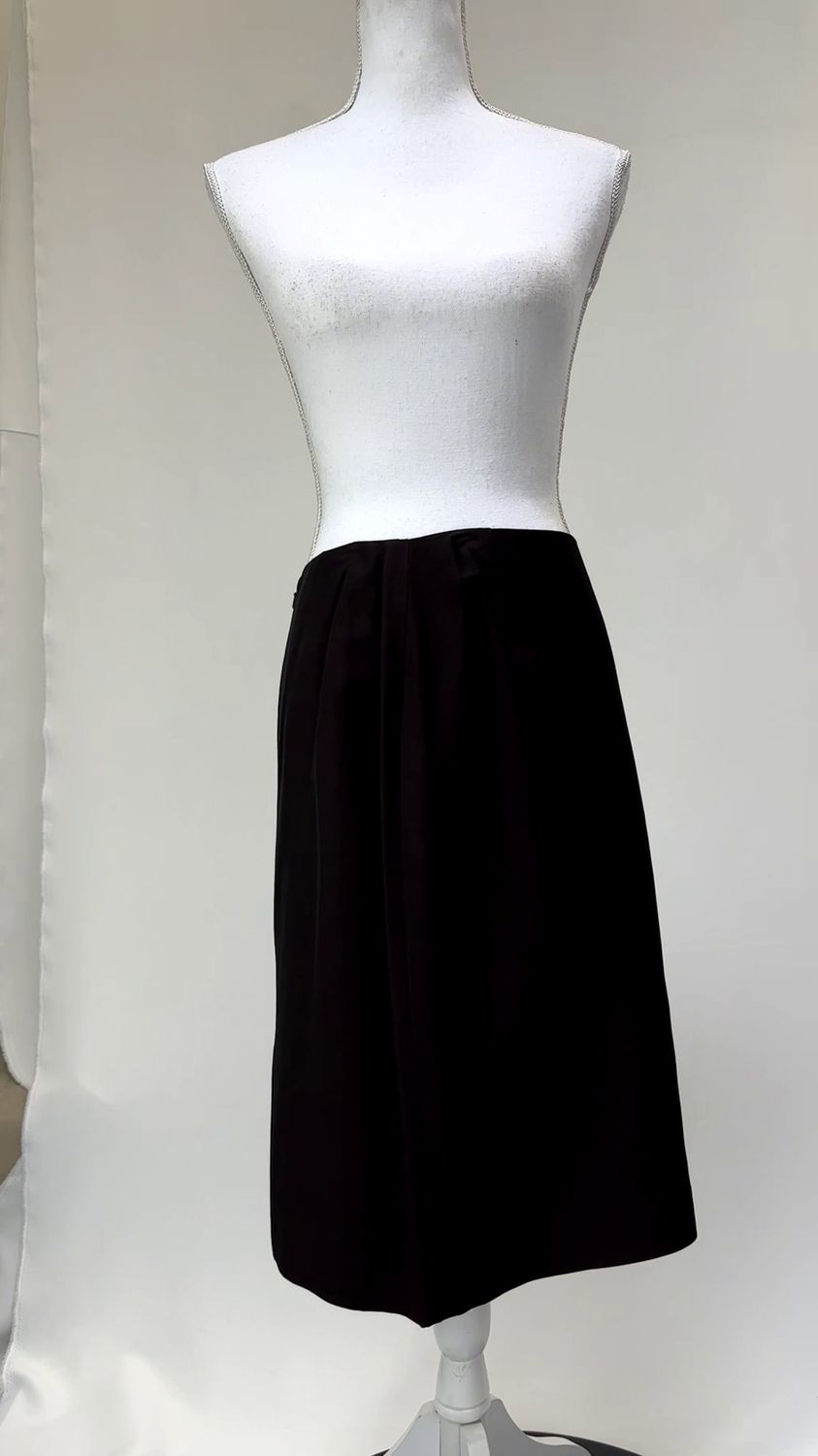 Emanuel Ungaro, Chocolate Mohair/Wool Blend Pencil Skirt, Size 10/44