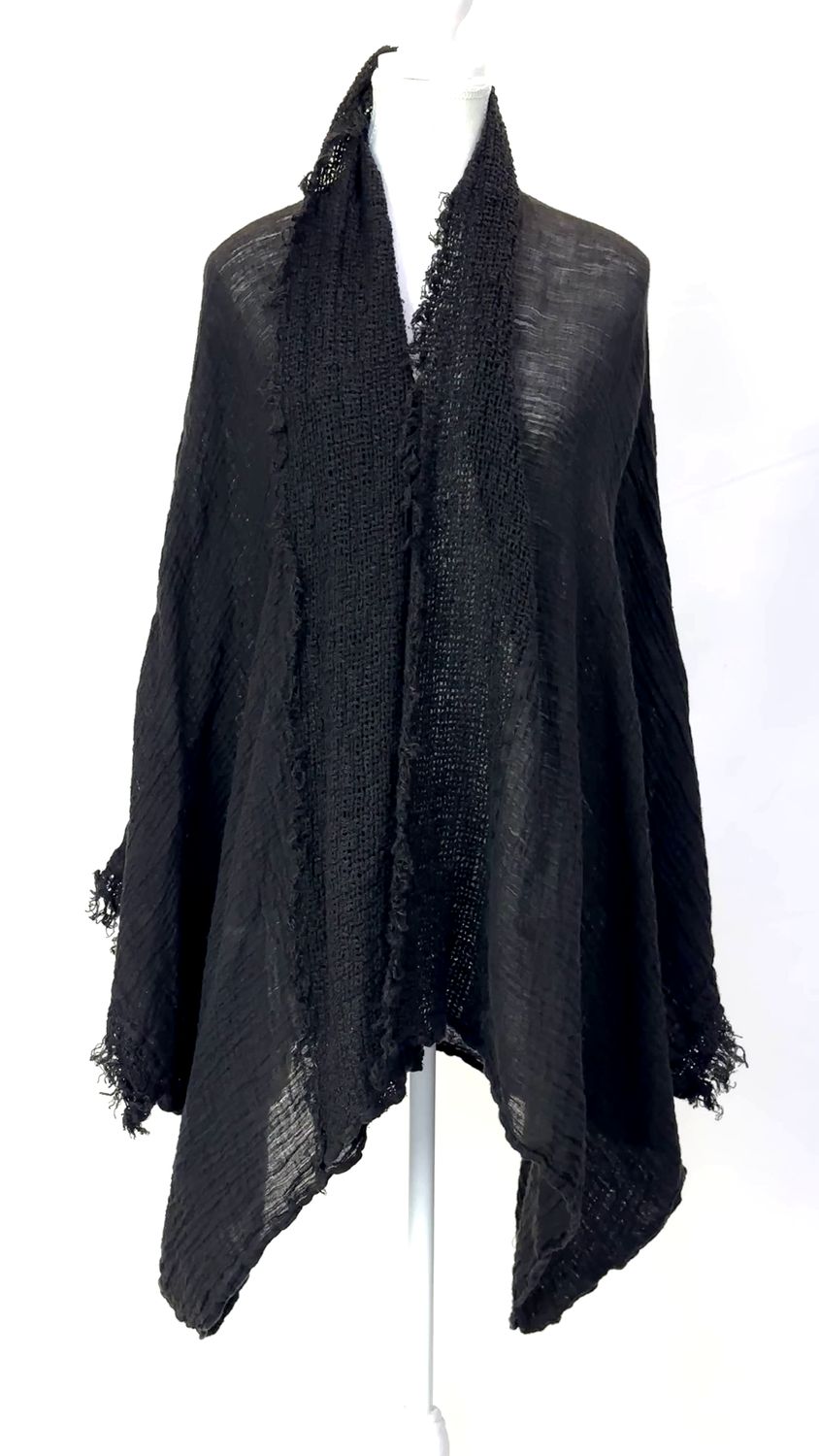 La Bottega di Brunella, Grey Textured Trim Os Line Cape Shrug, Size OS