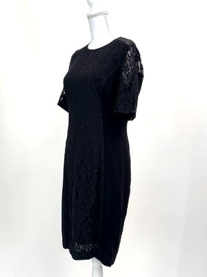 DKNY, Black Lace Panel S/Slv Dress, Size 10