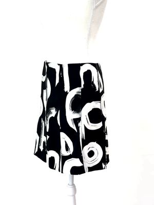 Proenza Schouler, Black/White Print Slit Flip Skirt, Size US4