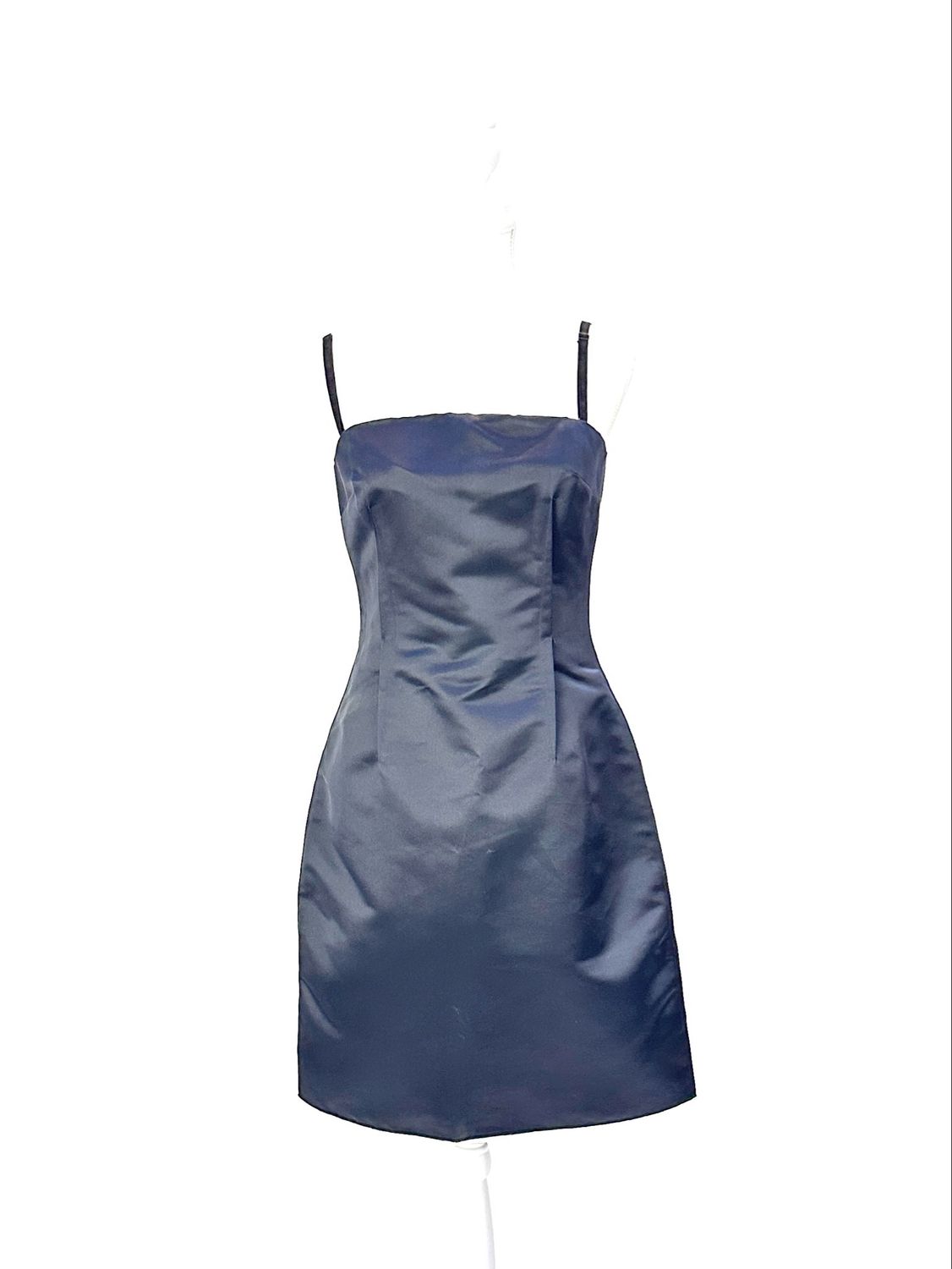 D&amp;G Dolce and Gabbana, Black Corset Boned Bodice Adj Strap Dress. Size 44