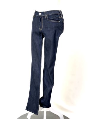 7 for all mankind, Indigo/Orange Topstitiched 'The Modern Straight' Jeans, Size 27