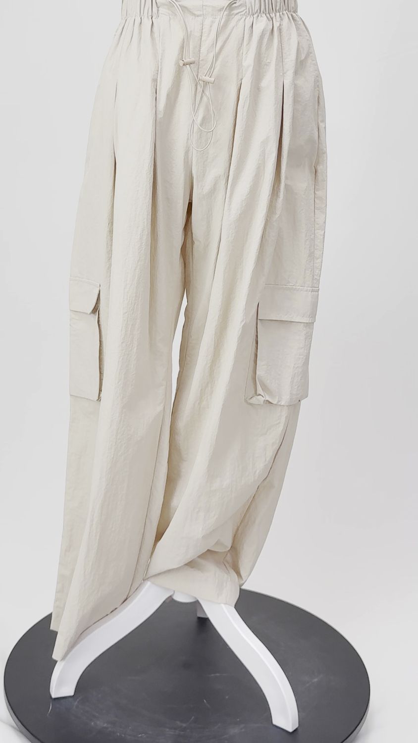 Alexandra, Blush Elasticated D/String Waist Utility Pkt Wide Leg Pants, Size S