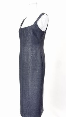 Manning Cartell, Black Textured Panelled Strap Dress, Size 12
