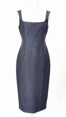 Manning Cartell, Black Textured Panelled Strap Dress, Size 12