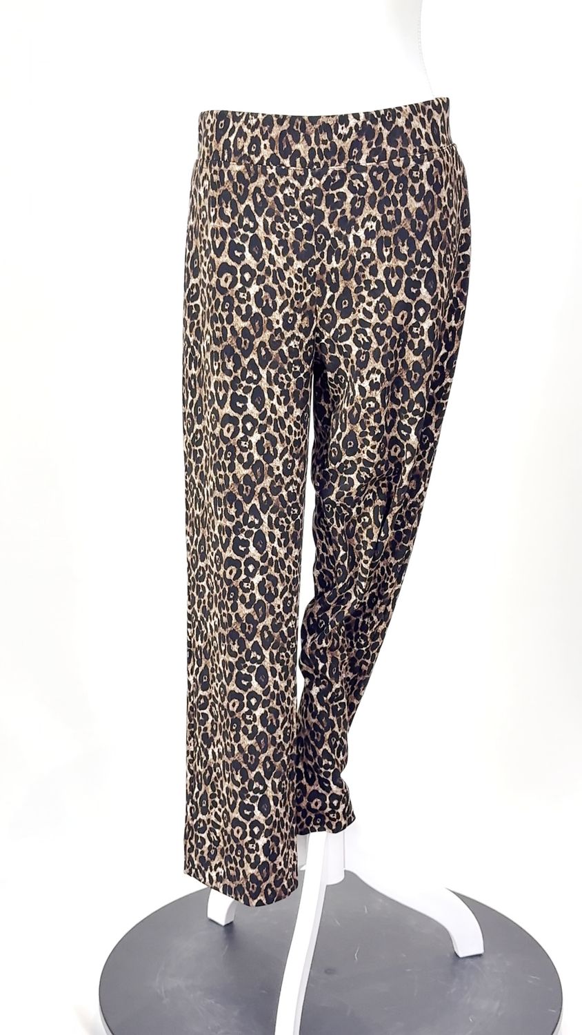 Joseph Ribkoff, Brown/Black Animal Print Straight Leg Str Pants, Size US10/UK12