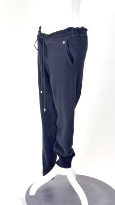 Mia Fratino, Black D/String Waist Cashmere Knit Pants, Size M