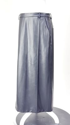 Esse Studios, Black Faux-Leather Midi Skirt, Size 0