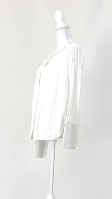 Viktoria &amp; Woods, White Textured Wide Off-Shoulder L/Slv Shirt, Size 0