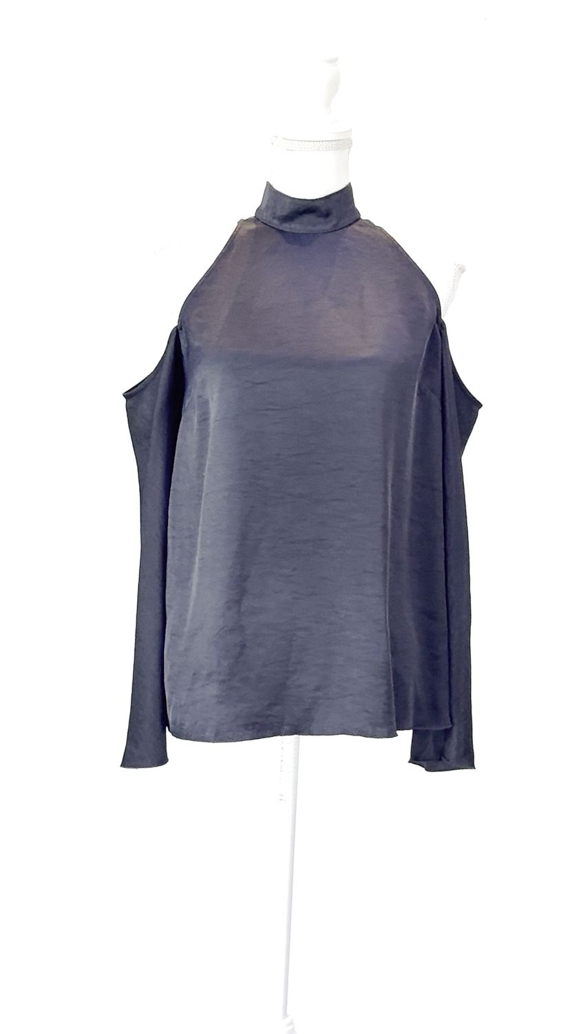 Camilla and Marc, Black Bare Shoulder L/Slv Top, Size S