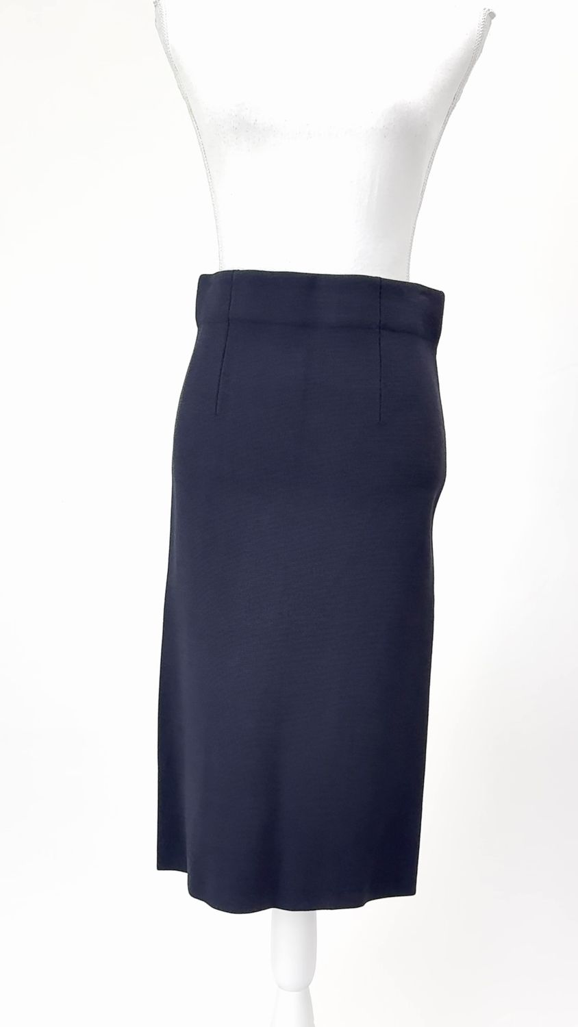 Oroton, Navy Knit Midi Skirt, Size 0