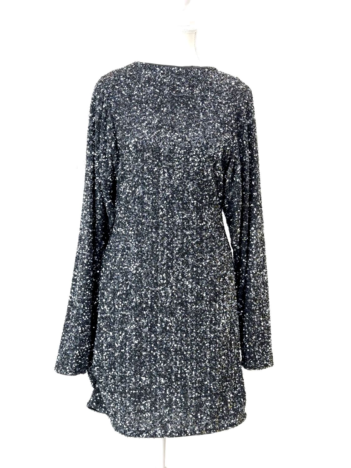 Stockholm Atelier &amp; other stories, Silver Sequin L/Slv Dress, Size S