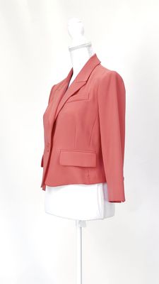 Paule Ka, Orange Button-Up Crop Blazer, Size 38