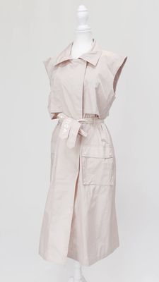 Aje.Athletica, Blush Pink Lightweight Belted Longline S/Less Trenchcoat, Size 8