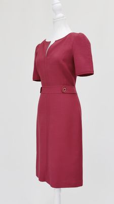 Tory Burch, Red  Button Trims S/Slv Wool Dress, Size US0