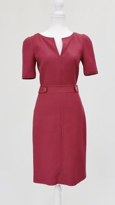 Tory Burch, Red  Button Trims S/Slv Wool Dress, Size US0