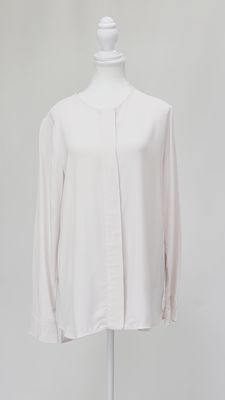 Scanlan Theodore, Pale Pink Concealed Button Front L/Lsv Longline Blouse, Size 12