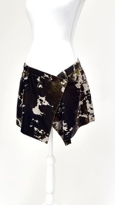 Acne Studios, Browns Animal Print Velour Wrap Mini Skirt, Size 38