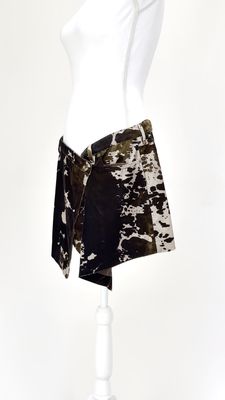Acne Studios, Browns Animal Print Velour Wrap Mini Skirt, Size 38